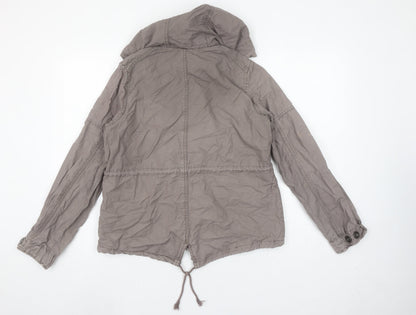 Woolworths Women’s Grey Cotton Hooded Parka Jacket Size 10