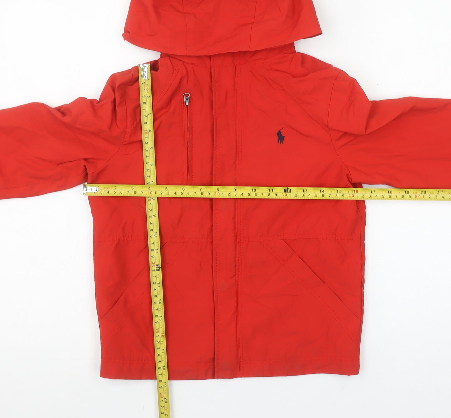 Polo Ralph Lauren Boys Red Hooded Windbreaker Jacket Size 8 Years