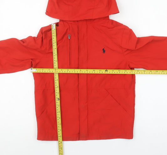 Polo Ralph Lauren Boys Red Hooded Windbreaker Jacket Size 8 Years