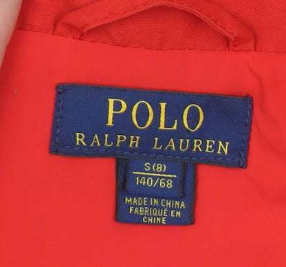 Polo Ralph Lauren Boys Red Hooded Windbreaker Jacket Size 8 Years