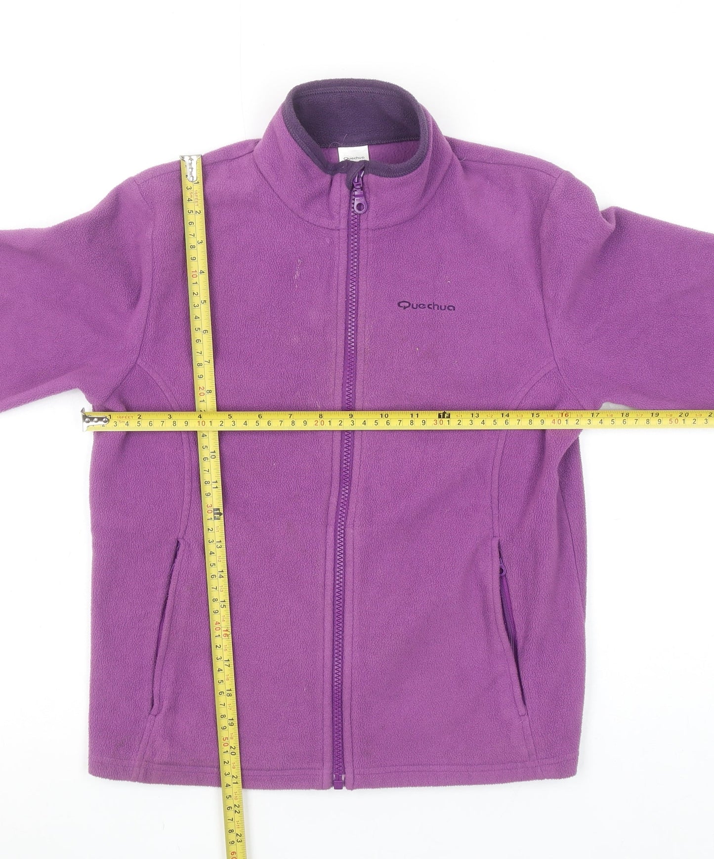 Quechua Girls Purple Fleece Full Zip Outdoor Jacket Size 12 Years