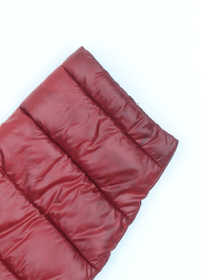 Koton Women Red Hooded Puffer Jacket Size 10 Lightweight Quilted