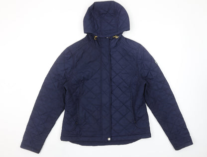 Tog Twenty Four Womens Navy Quilted Hooded Jacket Size 12-14