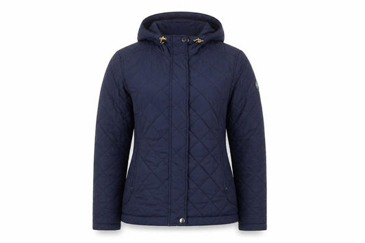 Tog Twenty Four Womens Navy Quilted Hooded Jacket Size 12-14