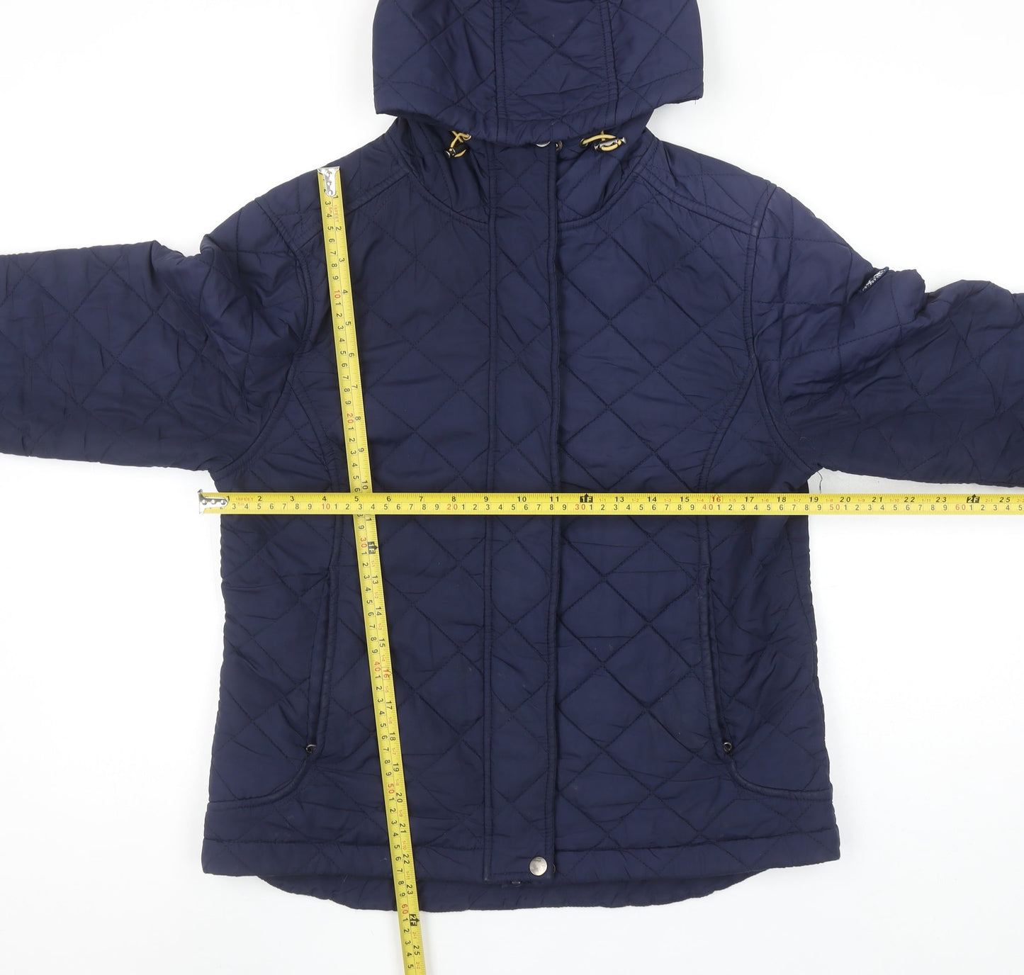 Tog Twenty Four Womens Navy Quilted Hooded Jacket Size 12-14