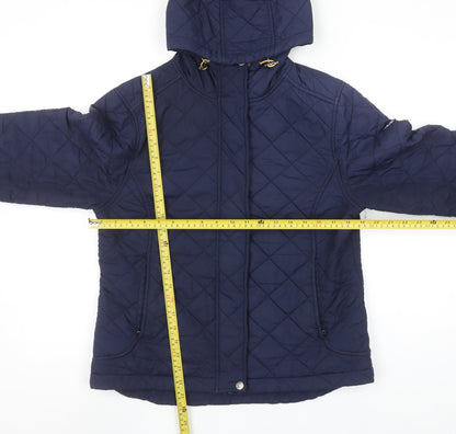 Tog Twenty Four Womens Navy Quilted Hooded Jacket Size 12-14