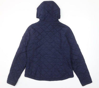 Tog Twenty Four Womens Navy Quilted Hooded Jacket Size 12-14
