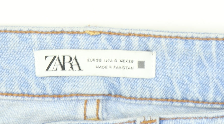 ZARA Women Blue Mom Jeans Size 10 High Rise Relaxed Fit Denim