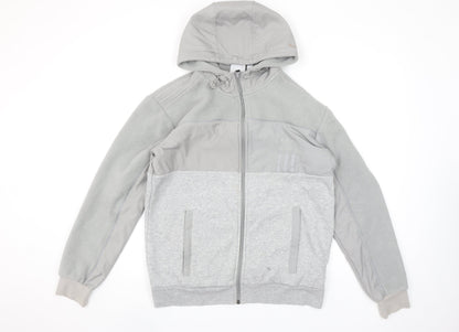 Adidas Men’s Grey Hooded Full Zip Fleece Jacket Size M