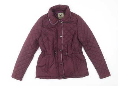 Originals Womens Purple Quilted Jacket Size 10 Lined Winter Coat