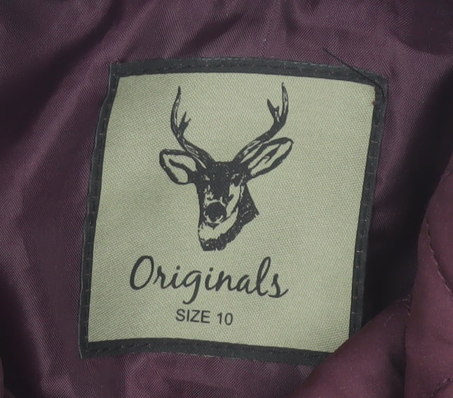 Originals Womens Purple Quilted Jacket Size 10 Lined Winter Coat