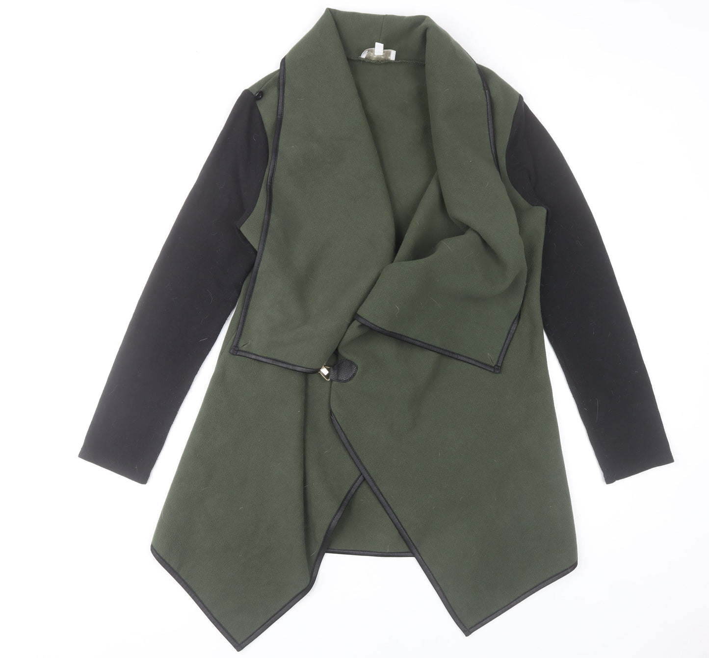 Apricot Women’s Green Coatigan S Basic Open Front Mid Length Jacket