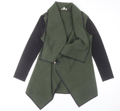Apricot Women’s Green Coatigan S Basic Open Front Mid Length Jacket