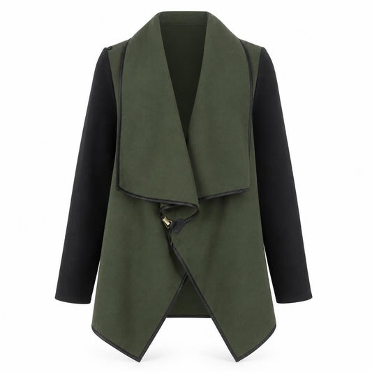 Apricot Women’s Green Coatigan S Basic Open Front Mid Length Jacket