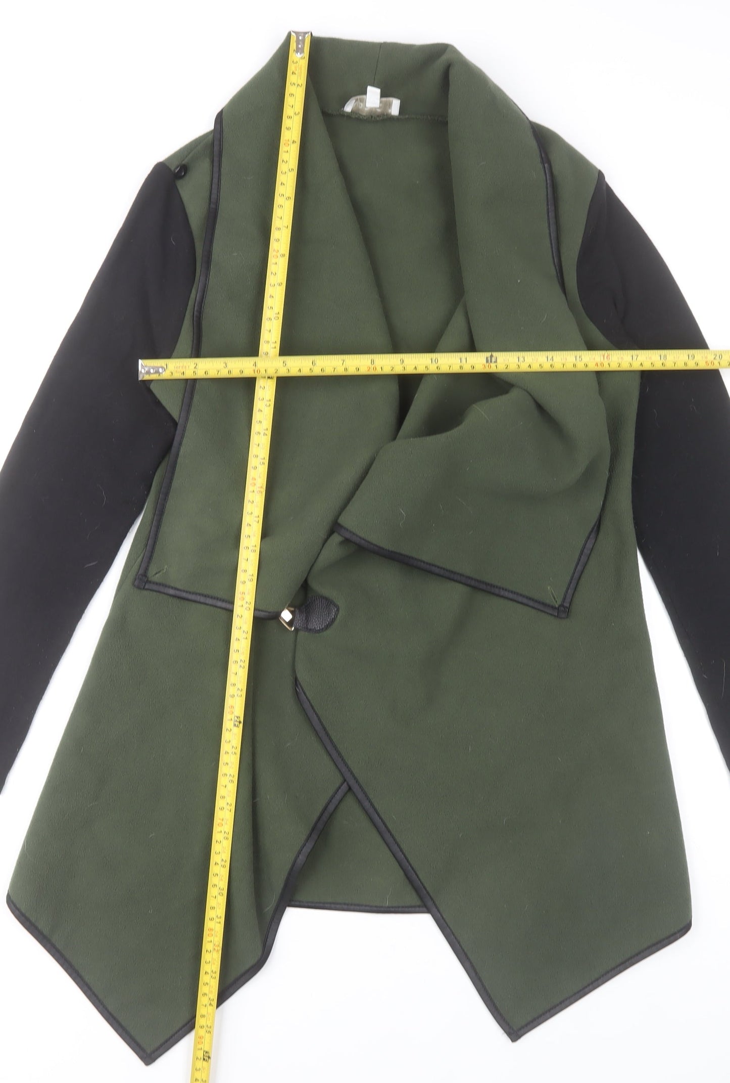 Apricot Women’s Green Coatigan S Basic Open Front Mid Length Jacket