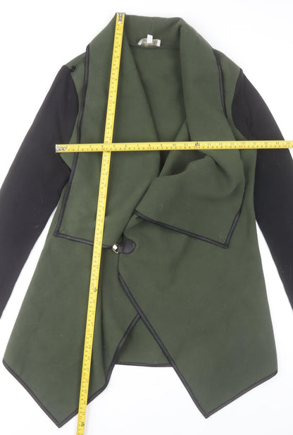 Apricot Women’s Green Coatigan S Basic Open Front Mid Length Jacket