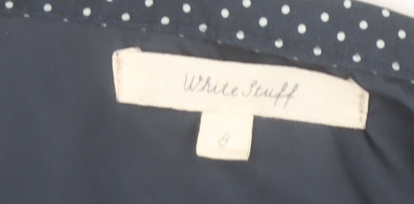 White Stuff Women's Blue Art Print Cotton Knee Length Skirt Size 8