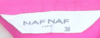 NAF NAF Womens Pink Embroidered Long Sleeve Tunic Blouse Size 10