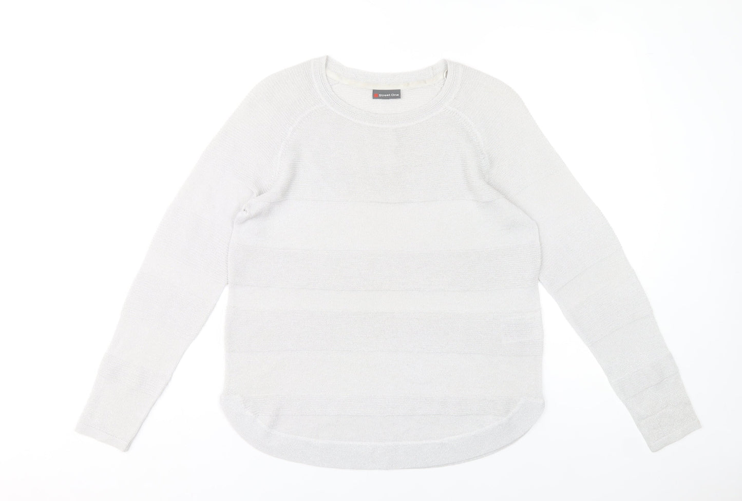 Street One Women’s White Crew Neck Knit Jumper Size 10