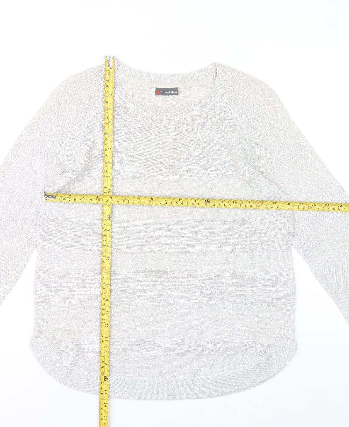 Street One Women’s White Crew Neck Knit Jumper Size 10