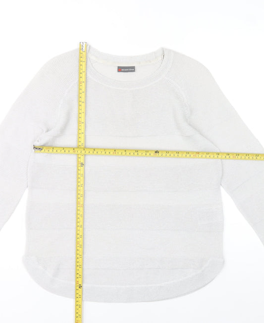 Street One Women’s White Crew Neck Knit Jumper Size 10