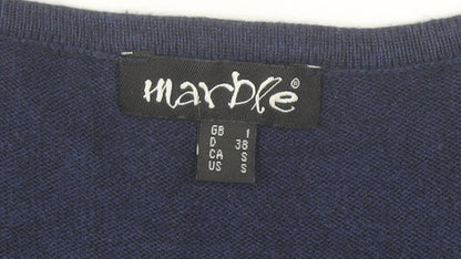 Marble Womens Blue Green Cotton Pullover Jumper Size 10