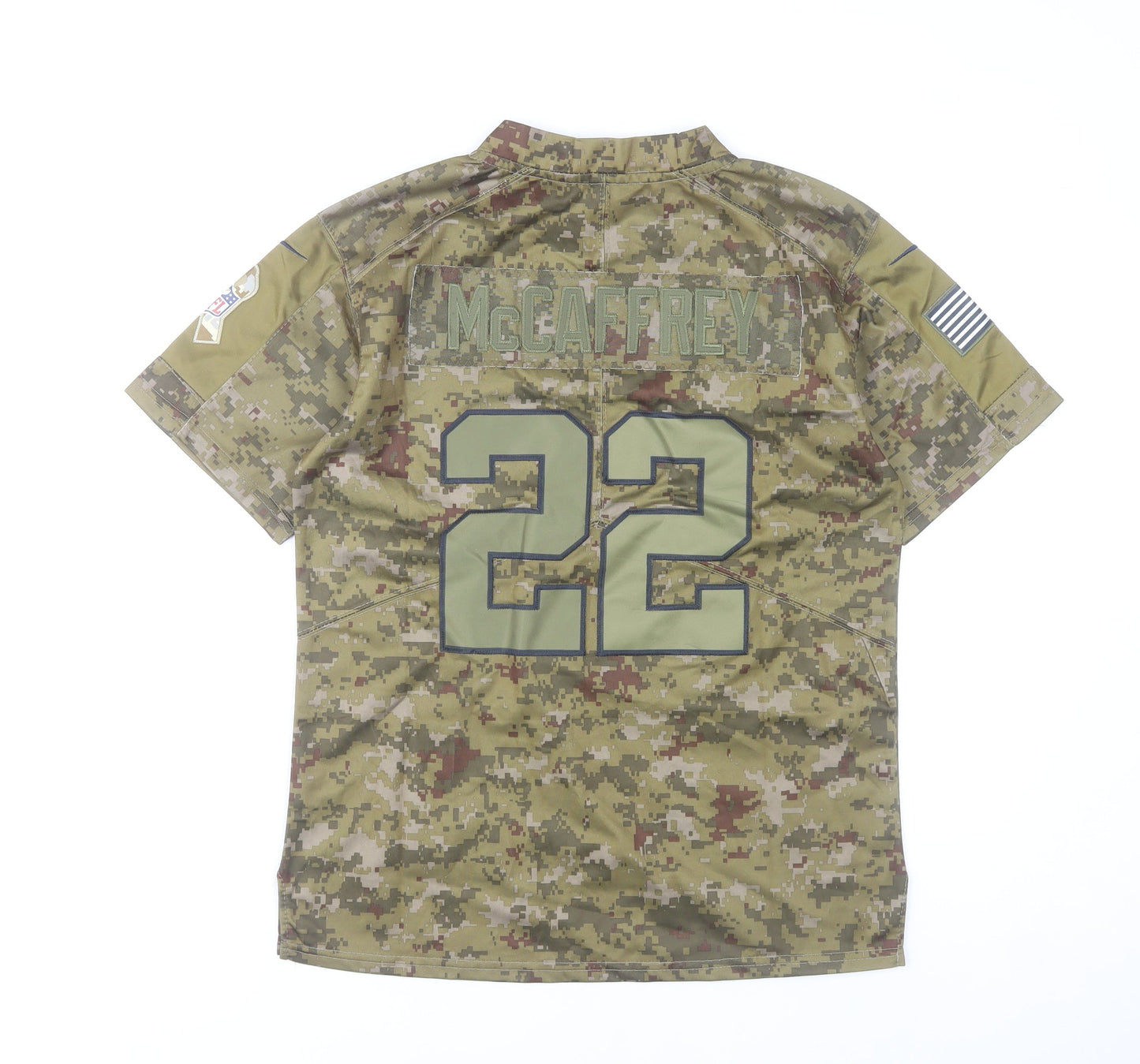 Nike Boys Green Camouflage Carolina Panthers #22 Jersey L (14-16) V-Neck Athletic Top