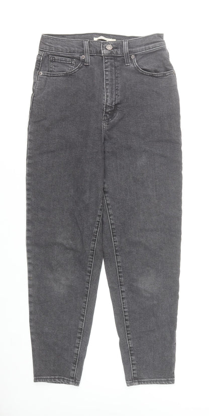 Levi's Women's Grey High Waisted Tapered Slim Jeans Size 28