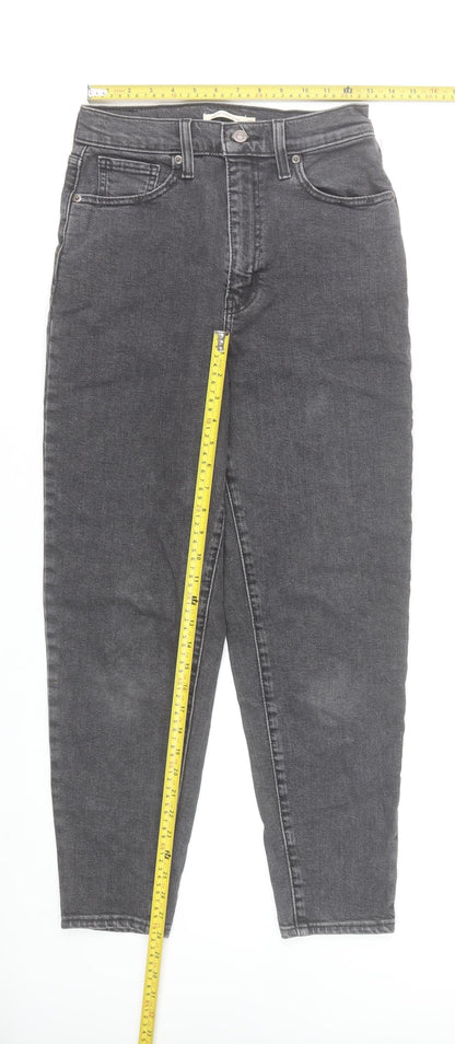 Levi's Women's Grey High Waisted Tapered Slim Jeans Size 28