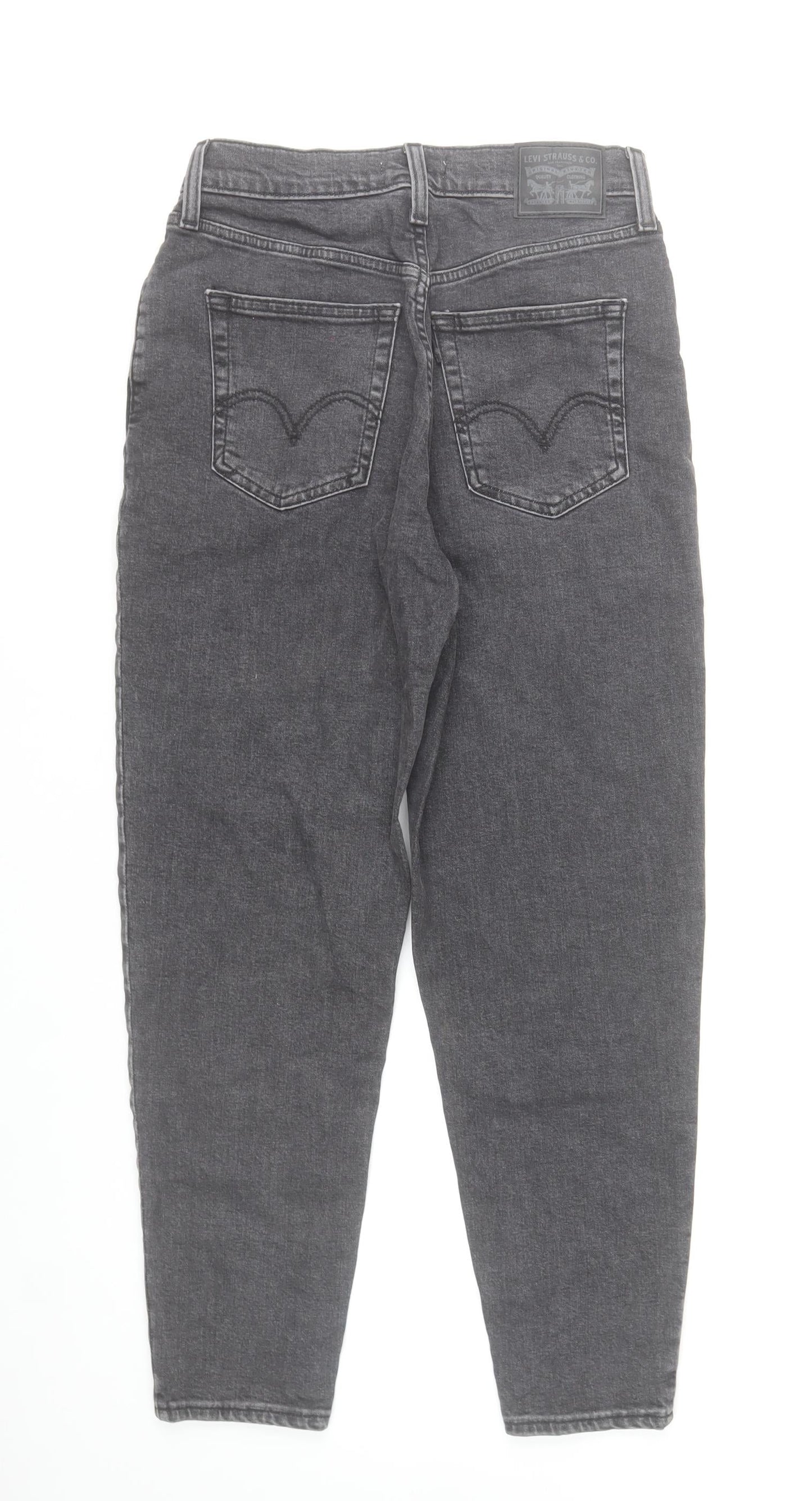 Levi's Women's Grey High Waisted Tapered Slim Jeans Size 28