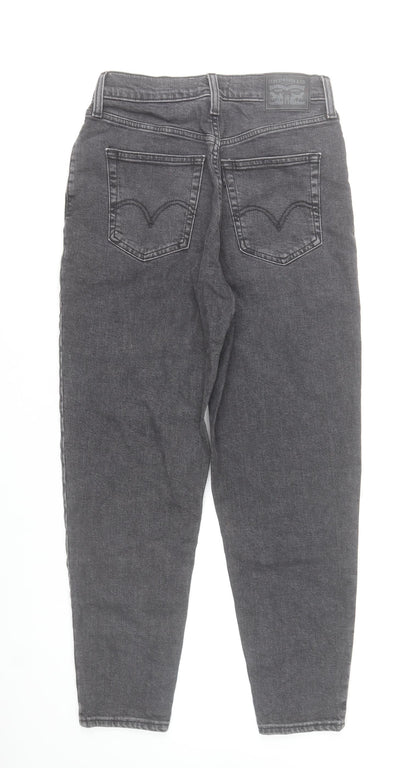 Levi's Women's Grey High Waisted Tapered Slim Jeans Size 28