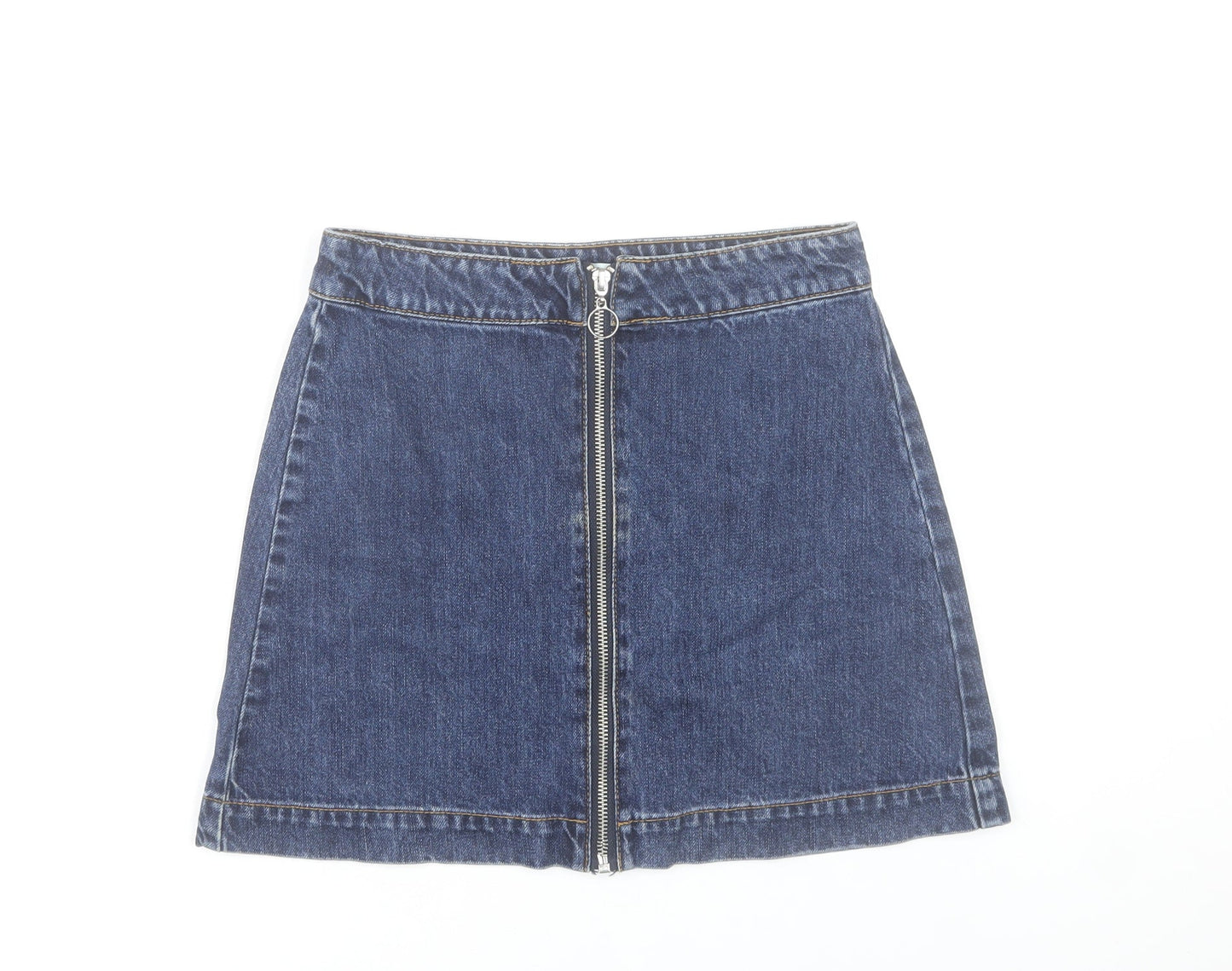 Pull&Bear Women's Blue Denim A-Line Mini Skirt Size S