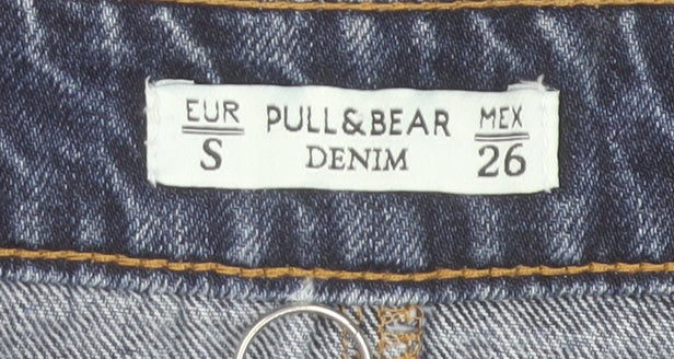 Pull&Bear Women's Blue Denim A-Line Mini Skirt Size S