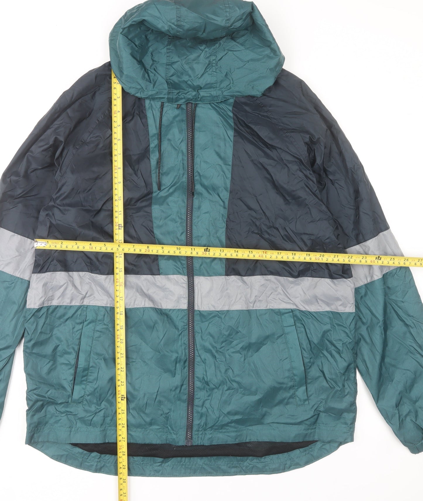Dunnes Stores Men's Green XL Windbreaker Jacket Hooded Lightweight