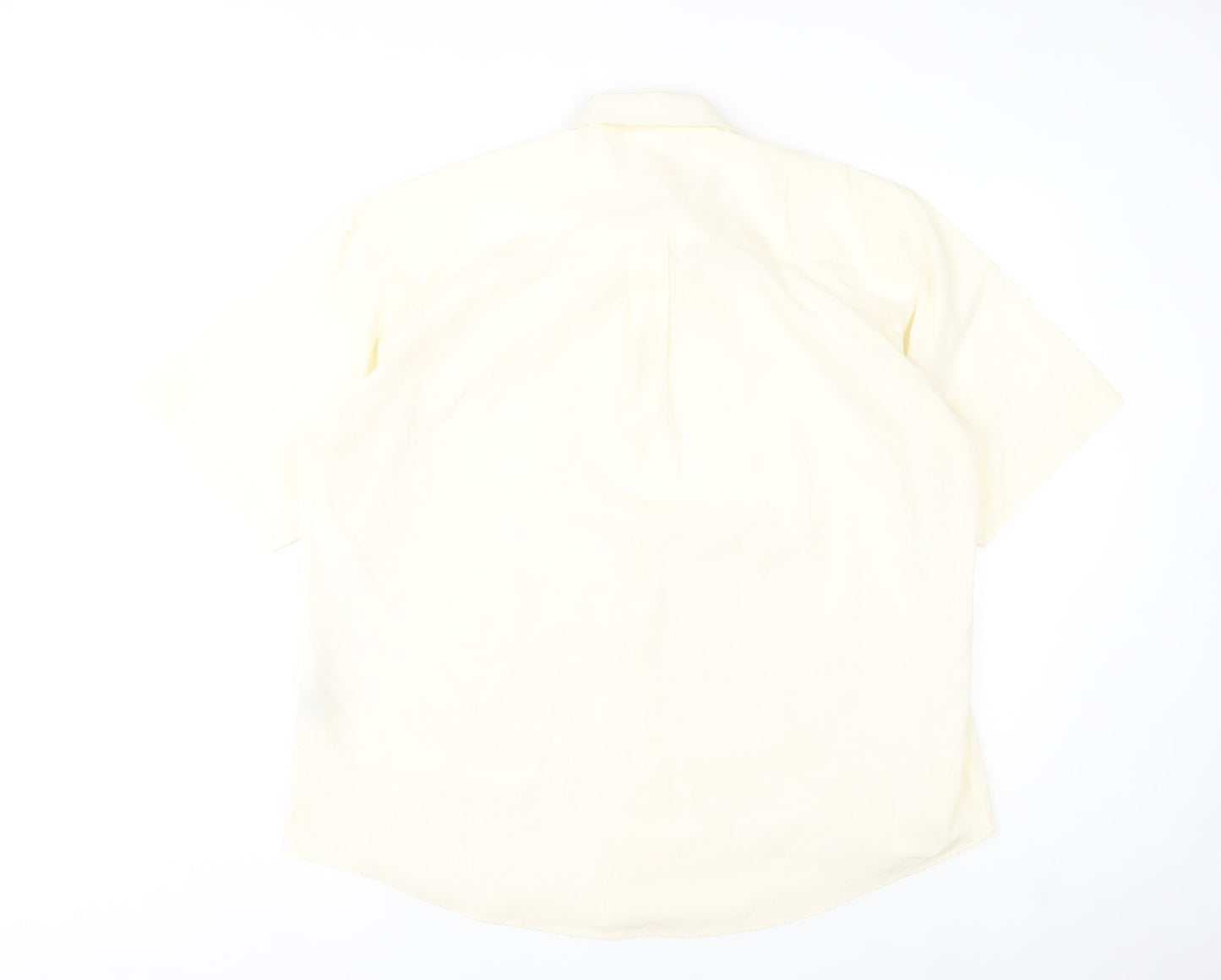 Classic Shirtings Men's Ivory Short Sleeve Dress Shirt Size L 42 Regular Fit
