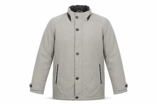 Frank Eden Men's Beige 38R Mid-Length Button Jacket