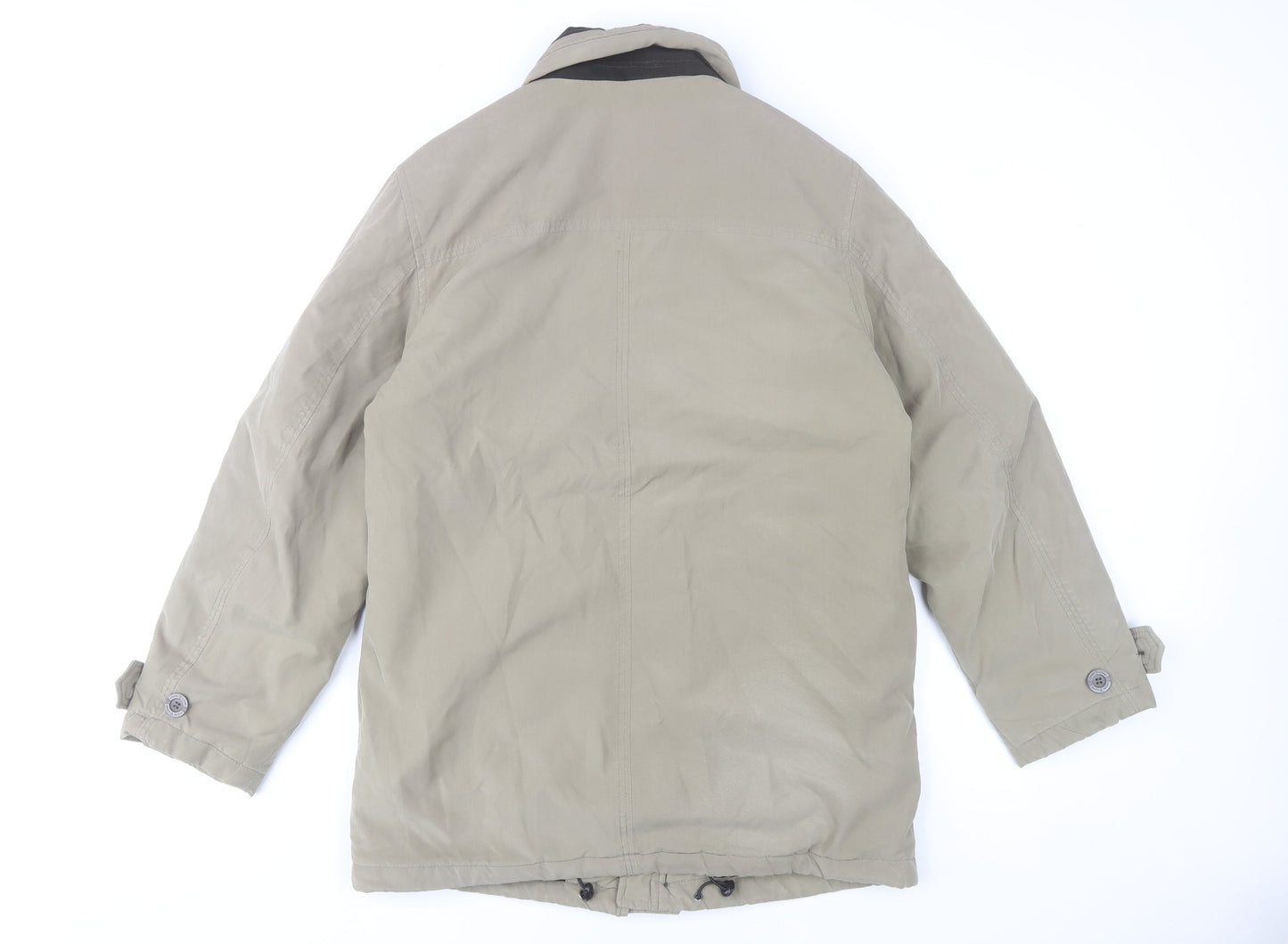 Frank Eden Men's Beige 38R Mid-Length Button Jacket