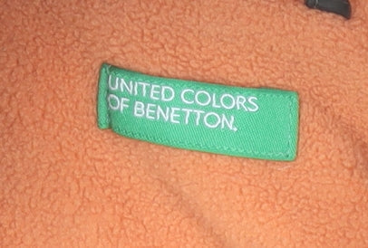 United Colors of Benetton Boys Green Hooded Puffer Jacket Size 6-7 Years