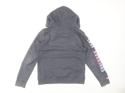 Superdry Women's Grey Hoodie Size 12 Track & Field Pullover
