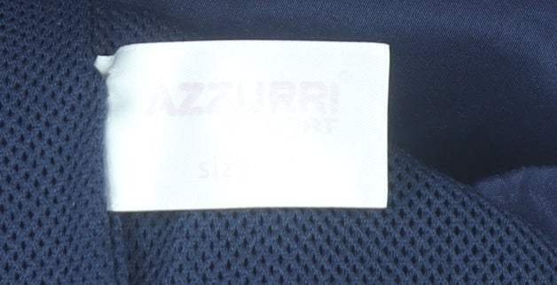 Azzurri Sport Men's Blue Hooded Windbreaker Jacket Size M