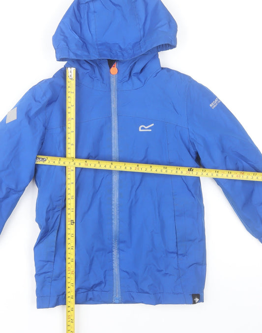 Regatta Boys Blue Waterproof Hooded Rain Coat Jacket 3-4 Years