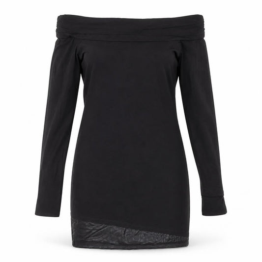 ASOS Women’s Black Off Shoulder Long Sleeve Stretch Bodycon Dress Size 12-14