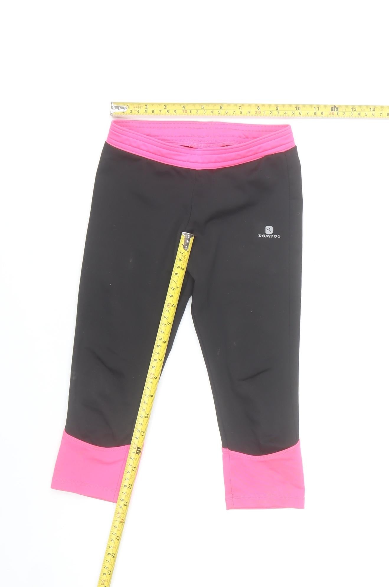 Domyos Girls Black & Pink Cropped Activewear Leggings 8 Years
