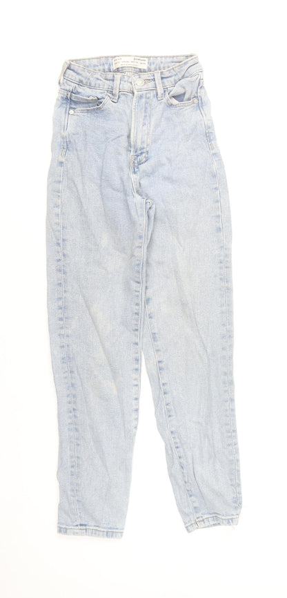 Stradivarius Womens Blue Mom Slim High Rise Jeans Size 4