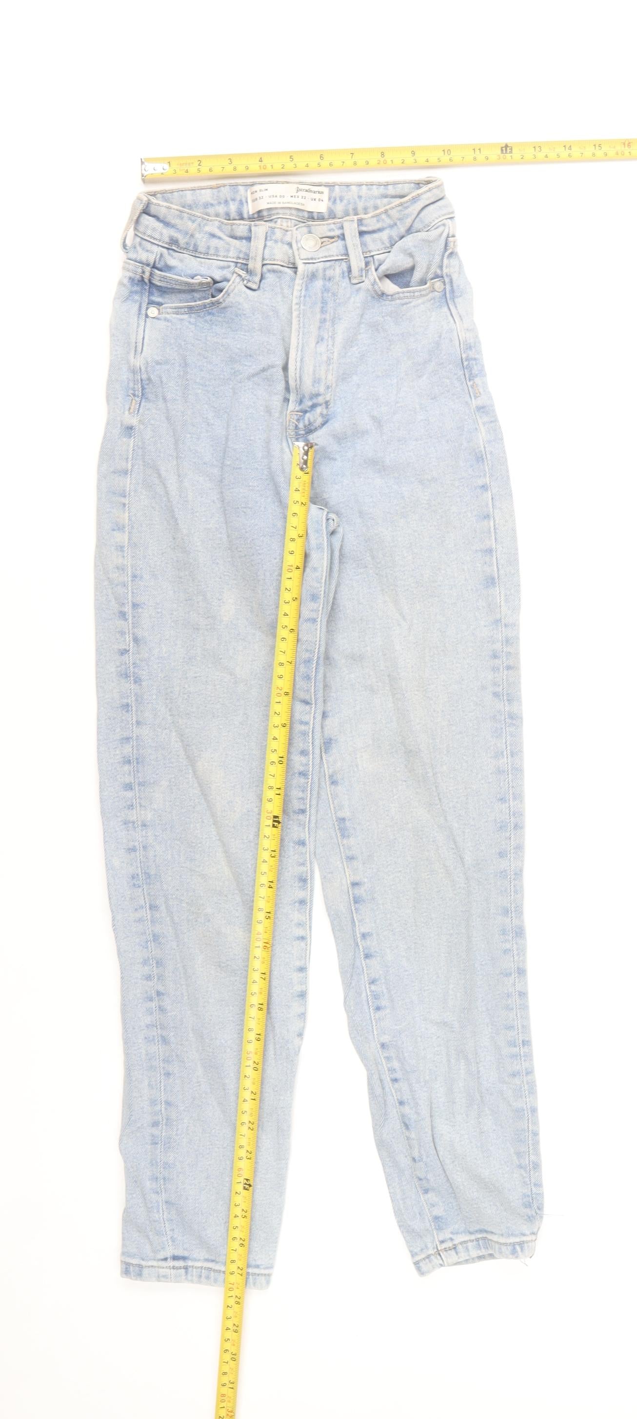 Stradivarius Womens Blue Mom Slim High Rise Jeans Size 4
