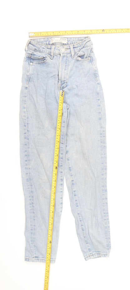 Stradivarius Womens Blue Mom Slim High Rise Jeans Size 4