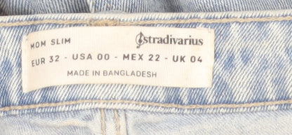 Stradivarius Womens Blue Mom Slim High Rise Jeans Size 4