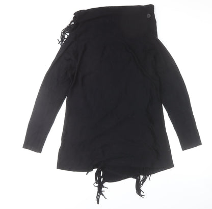 Gerard Women’s Black Cowl Neck Fringe Tunic Jumper Size M