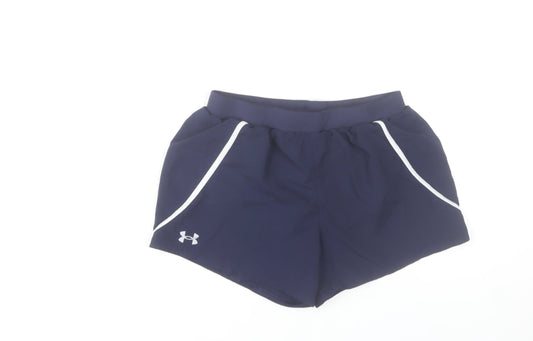 Under Armour Womens Navy HeatGear Athletic Shorts - Small
