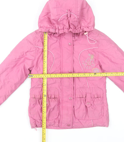 Diva Club Girls Pink Hooded Padded Floral Embroidered Winter Jacket 3 Years